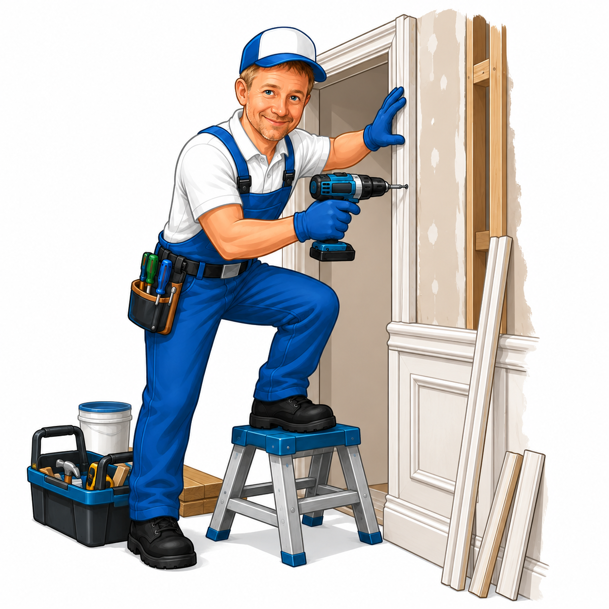 ZollyWork carrying out construction work during a kitchen renovation
